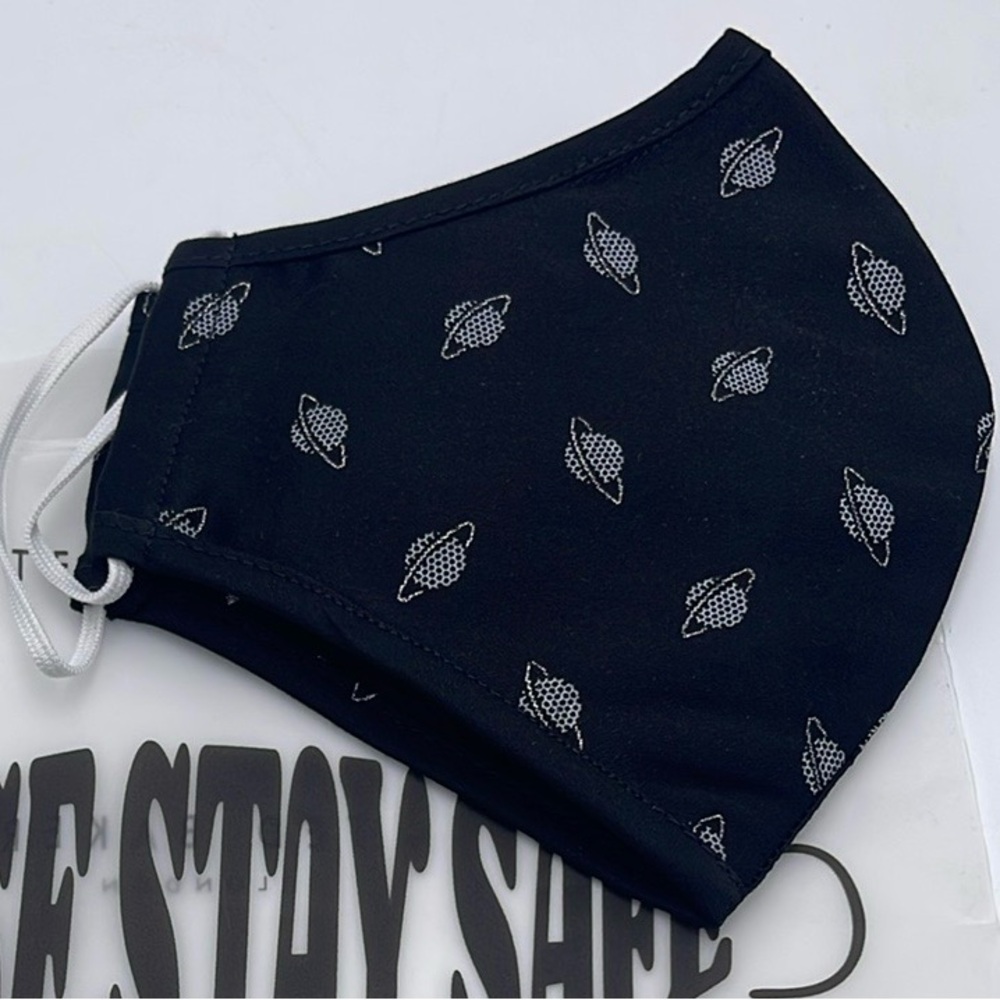 Black Face Mask with Planet Print TED BAKER LONDON Reversible Reusable FACE NWT